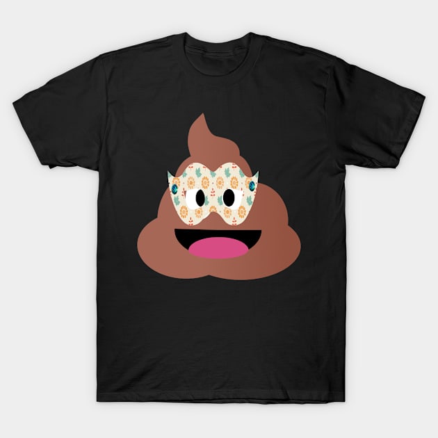 Emoji Poop Turd Mask T-Shirt by Dedication